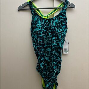 Blue and Black Patterned Swimsuit